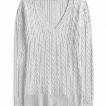 Navy V-Neck Ribbed Sweater
