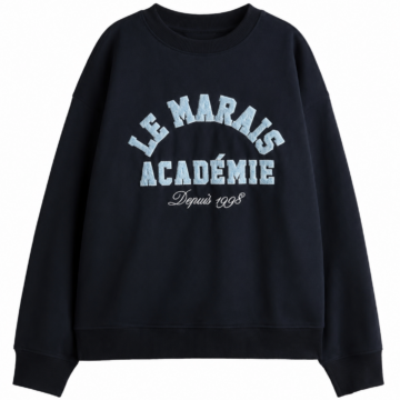 Navy Blue Cable Knit Crew Neck Sweater