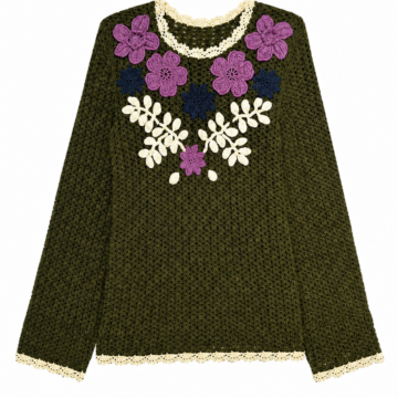 Black Crew Neck Pullover Sweater