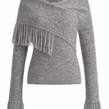 Beige Textured Knit Sweater