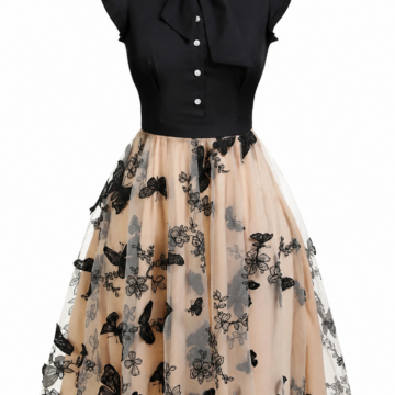 Blue Floral Print Midi Dress