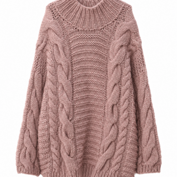 Rust V-Neck Ribbed Knit Sweater