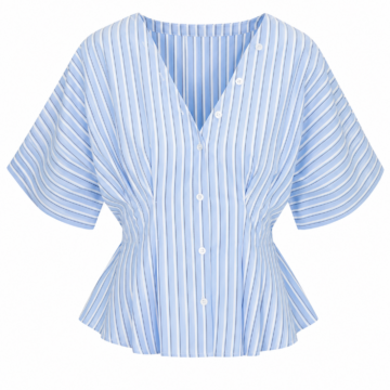 Grey V-Neck Short Sleeve Top
