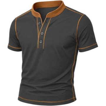 Heather Grey Round Neck Short-Sleeve Cotton T-Shirt
